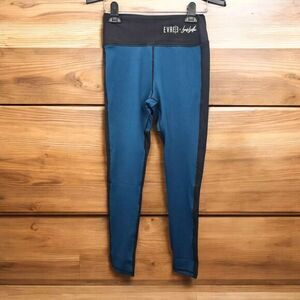 Evree Bella Heart Leggings Woman Small Black Blue Sweat-Wicking Low-Impact‎